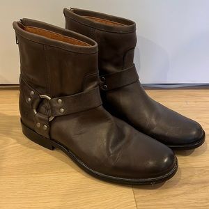 Frye Brown Phillip Harness ankle boot